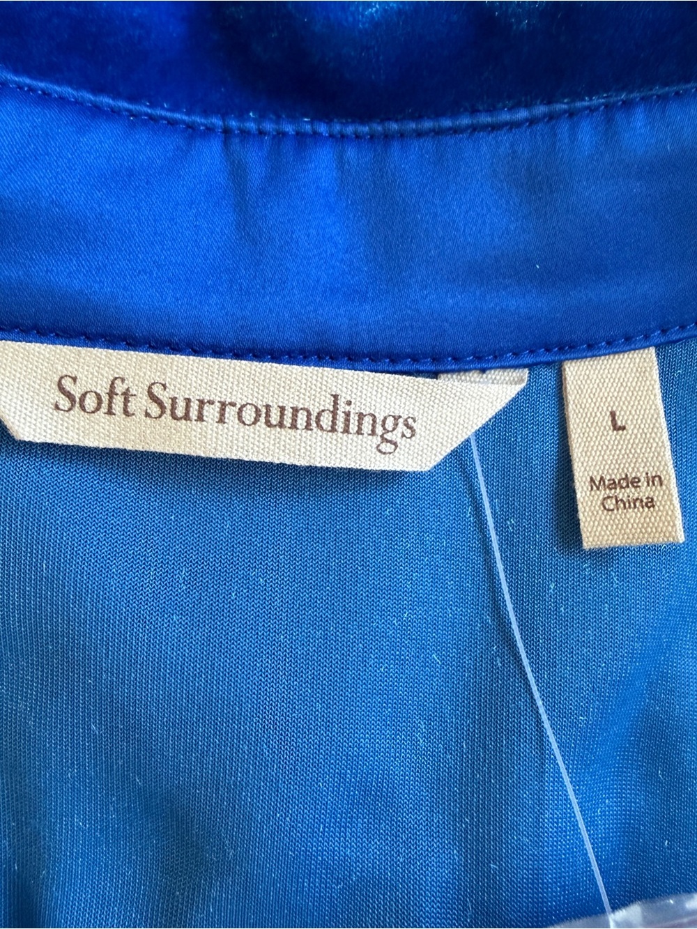 Soft Surroundings Boyfriend Blue Velvet Tunic Shirt - Picture 8 of 10